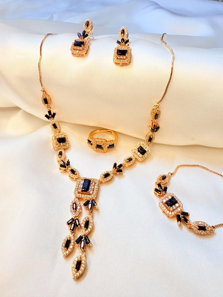 Midnight Radiance Black & Gold Crystal Set