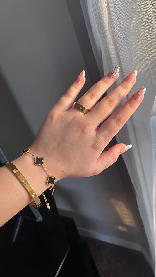 Cartier Bangle & Ring With Clover Bracelet