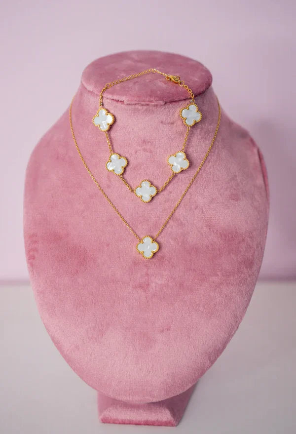 Lucky 4 Leaf Bracelet & Necklace Set