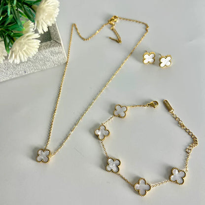 Red  OR  White Clover Jewellery Set