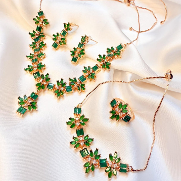 Gold-Plated American Diamond Set