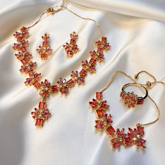 Gold-Plated American Diamond Set