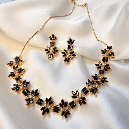 Gold-Toned Set with Sparkling White Stones